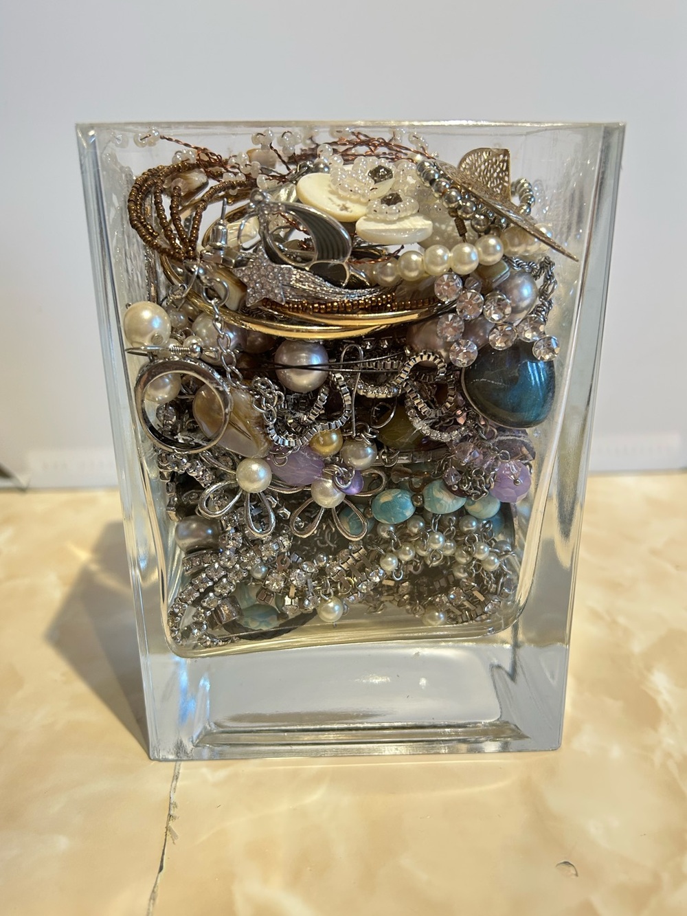 Mystery Jewelry Jar Silver Tones Tree Of Life